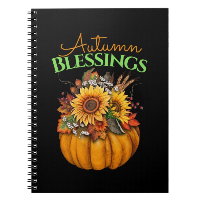 Pumpkin-themed- Autumn Blessings  Notebook (Front)