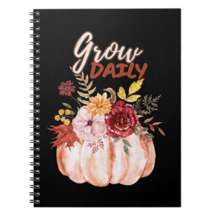 Pumpkin-themed- Grow Daily Quote Halloween Season Notebook