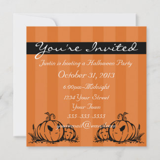 Pumpkin Themed Halloween Invitations