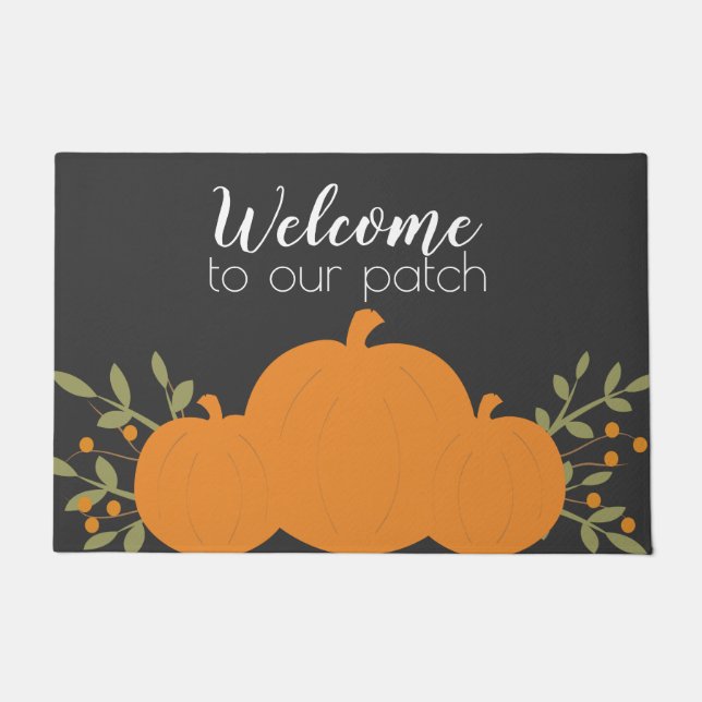 Pumpkin Themed Home Decor for Fall Doormat (Front)
