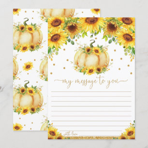 Pumpkin Time Capsule Message To You Blank Cards