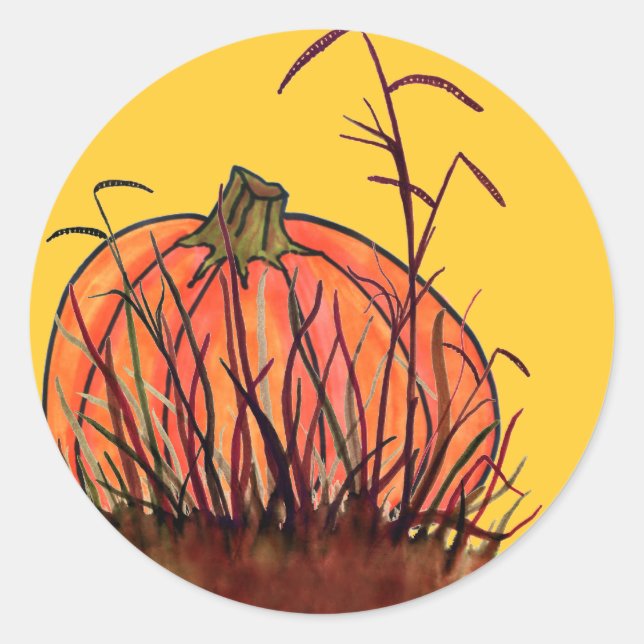 Pumpkin Time! Classic Round Sticker (Front)