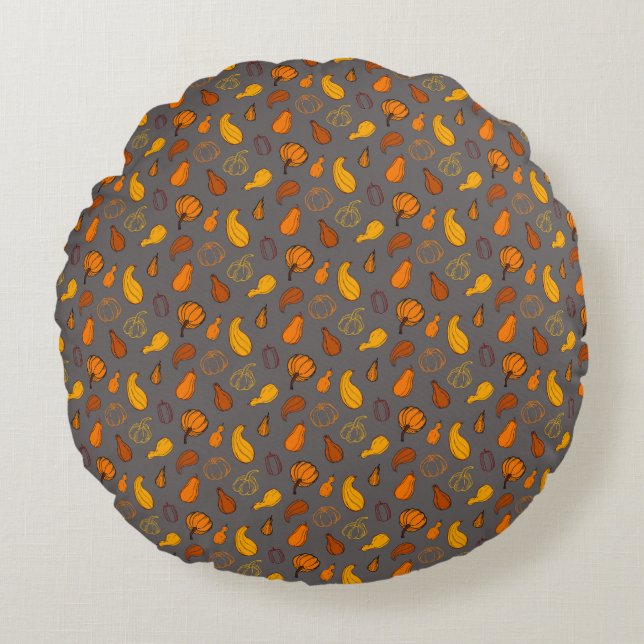 Pumpkin time round cushion (Front)