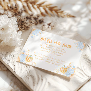 Pumpkin Toile Crest Elegant Boy Baby Shower Enclosure Card