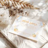 Pumpkin Toile Crest Elegant Boy Baby Shower