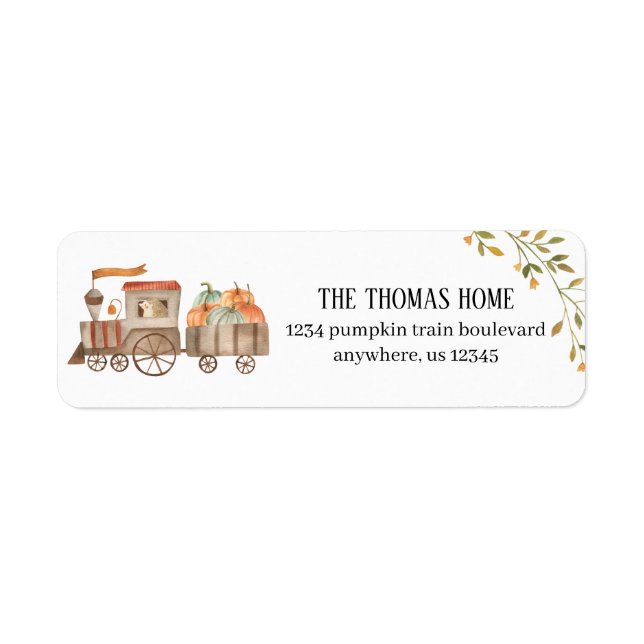 Pumpkin Train Return Address Labels (Front)