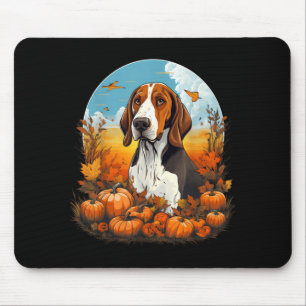 Pumpkin Treeing Walker Coonhound Dog Halloween Mouse Mat