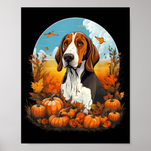 Pumpkin Treeing Walker Coonhound Dog Halloween Poster
