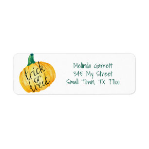 Pumpkin Trick or Treat Halloween Custom Address