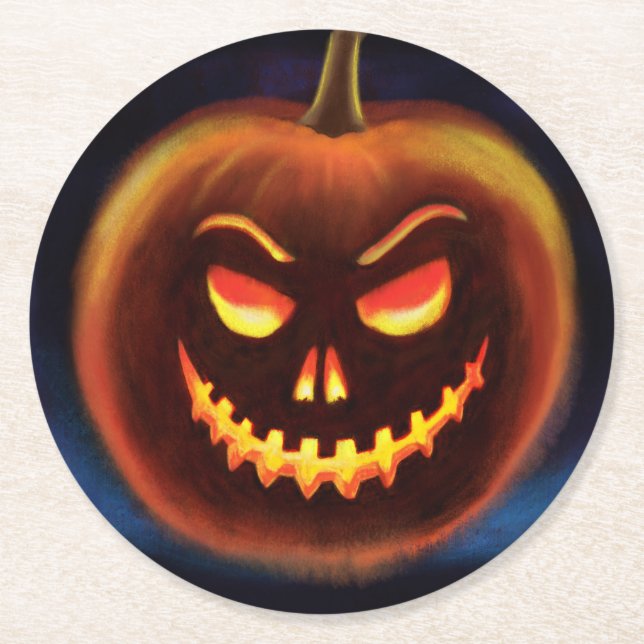 Pumpkin Trick or Treat Halloween Party Coaster (Front)
