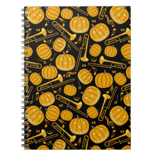 Pumpkin Trombone Music Notes Notebook