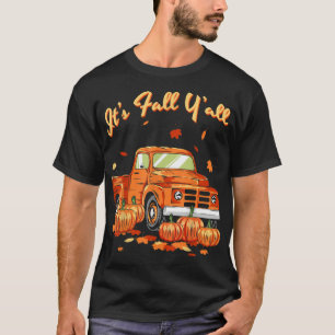 Pumpkin Truck Autumn Leaves Fall Season Squash Dri T-Shirt