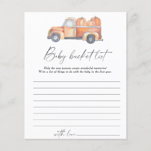 Pumpkin truck - Baby bucket list game