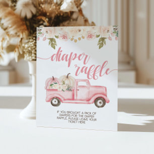 Pumpkin Truck Baby Shower Diaper Raffle Sign