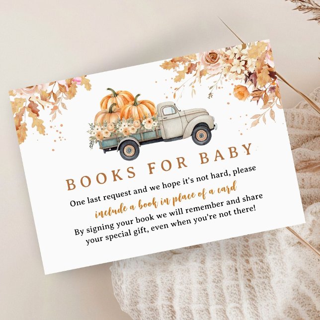 Pumpkin Truck  Baby Shower Fall Book for Baby Enclosure Card (Creator Uploaded)