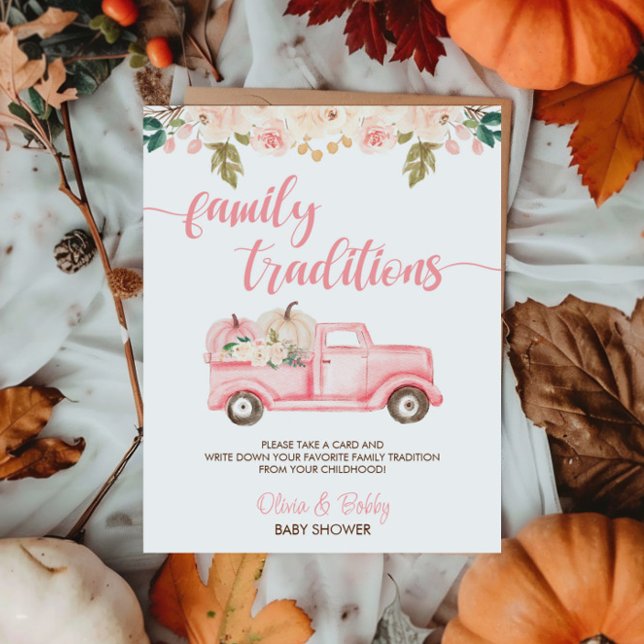 Pumpkin Truck Baby Shower Family Traditions Sign (Creator Uploaded)