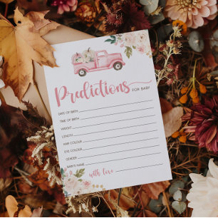 Pumpkin Truck Baby Shower Prediction For Baby Card