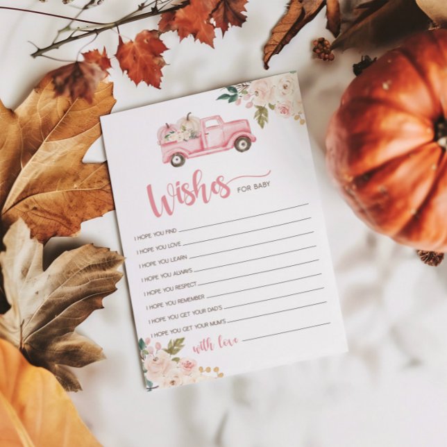 Pumpkin Truck Baby Shower Wishes For Baby Card (Creator Uploaded)