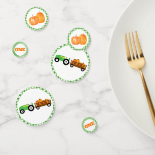 Pumpkin Truck Birthday Confetti - Green Tractor
