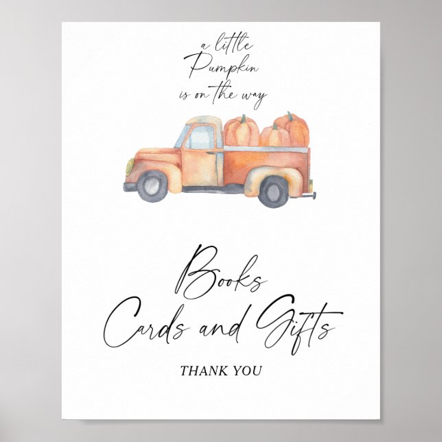 Pumpkin truck - BOOKS CARDS AND GIFTS Poster (Front)