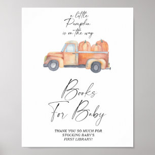 Pumpkin truck fall books for baby poster