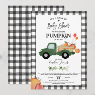 Pumpkin Truck Gender Neutral Fall Baby Shower Invitation