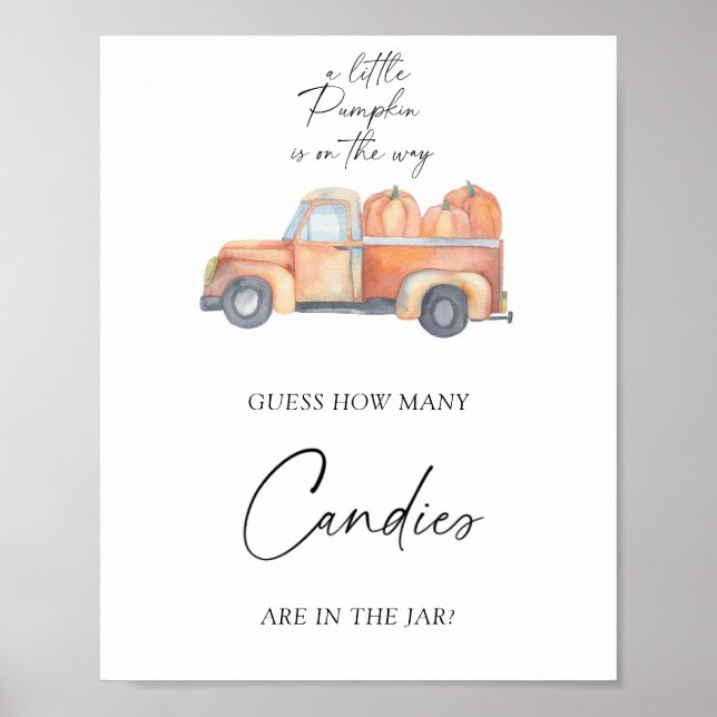 Pumpkin truck - guess how many candies Poster (Front)