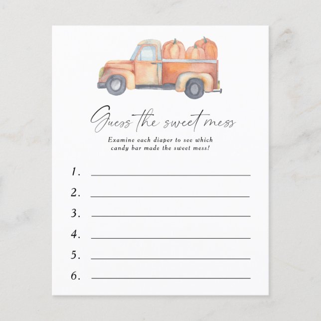Pumpkin truck - Guess the Sweet Mess Game (Front)