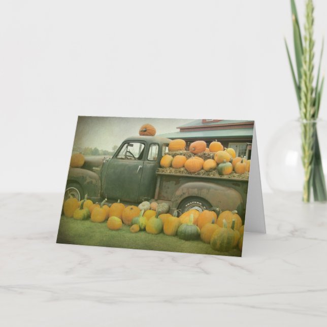 Pumpkin Truck Halloween Card (Front)