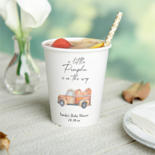 Pumpkin truck - Little pumpkin is on the way Paper Cups