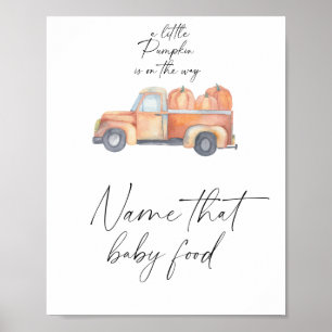 Pumpkin truck - name that baby food poster