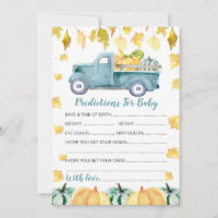 Pumpkin Truck Predictions For Baby Shower Game