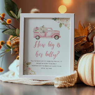 Pumpkin Truck Shower How Big Is Her Belly Sign