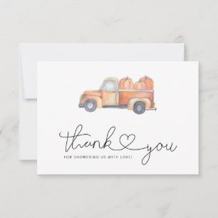 Pumpkin truck thank you card