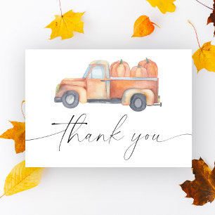 Pumpkin truck thank you card