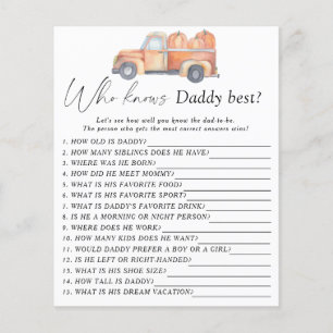 Pumpkin truck - Who knows daddy best game