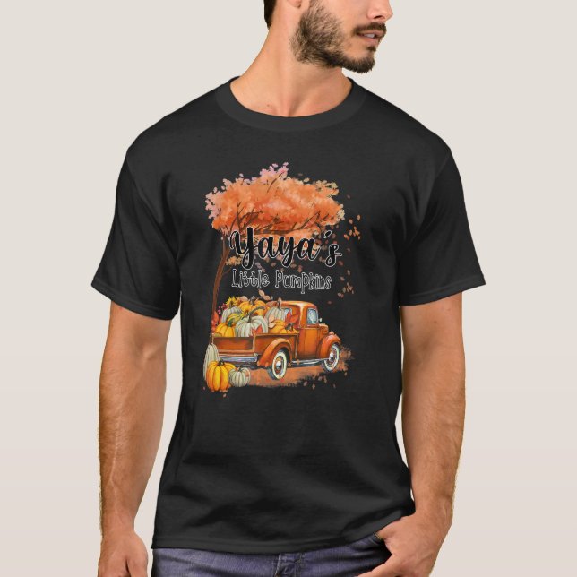 Pumpkin Truck Yaya's Little Pumpkins Fall Thanksgi T-Shirt (Front)