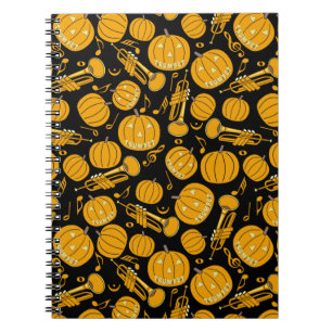 Pumpkin Trumpet Music Notes Notebook