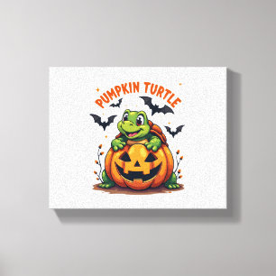 Pumpkin Turtle Canvas Print