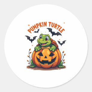 Pumpkin Turtle Classic Round Sticker