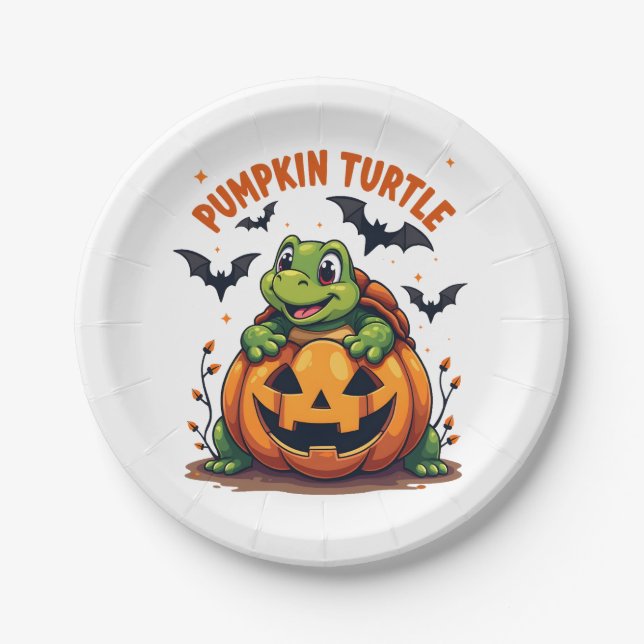Pumpkin Turtle Paper Plate (Front)