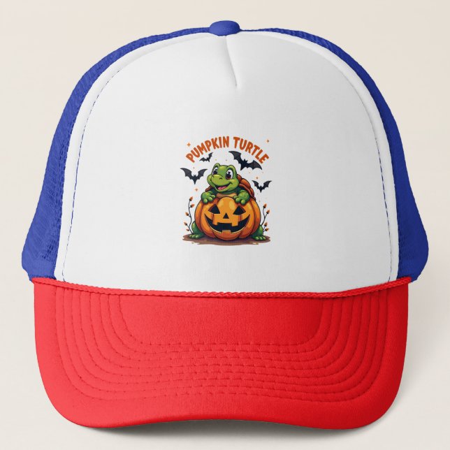 Pumpkin Turtle Trucker Hat (Front)