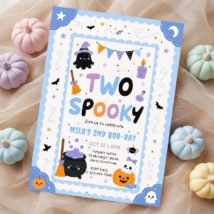 Pumpkin Two Spooky Halloween Birthday Party Invitation