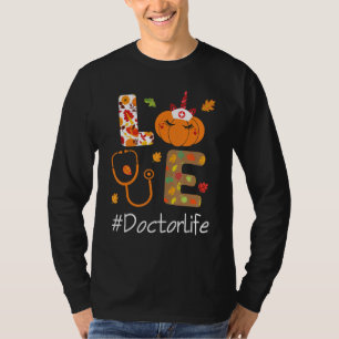 Pumpkin Unicorn Face Happy Thanksgiving Day LOVE D T-Shirt