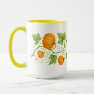 Pumpkin Vine With Flowers Frieze Mug