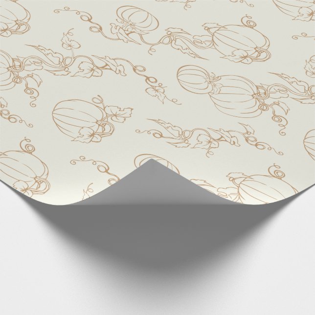 Pumpkin Vines Autumn Fall Thanksgiving design Wrapping Paper (Corner)
