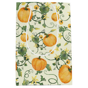 Pumpkin Vines (Cornsilk) Autumn Pattern – Gift Bag