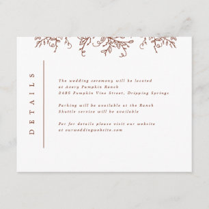 Pumpkin Vines Monogram Wedding Insert