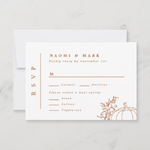 Pumpkin Vines Monogram Wedding RSVP Card