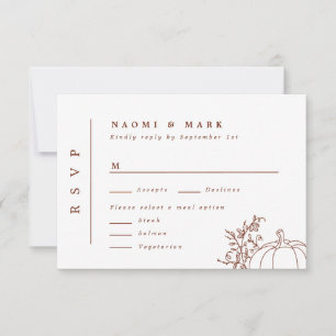 Pumpkin Vines Monogram Wedding RSVP Card